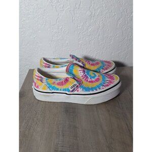 VANS Classic Slip-On Kids 11 Spiral Tie Dye Hippie Skateboarding Sneaker